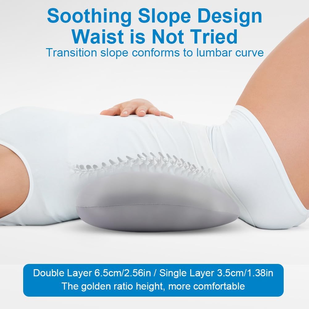 Lumbar Back Support Cushion, Memory Foam Lumbar Support Pillow for Bed