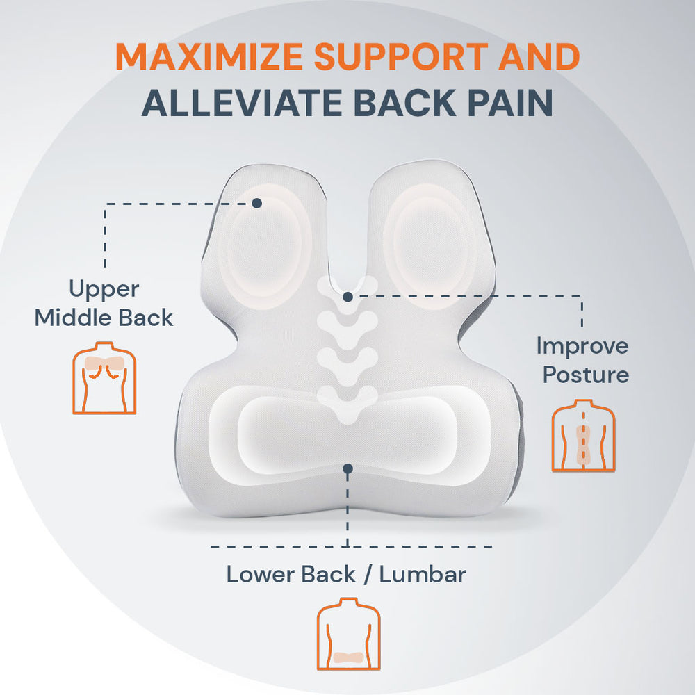 Memory Foam Back Lumbar Support Chair Cushion