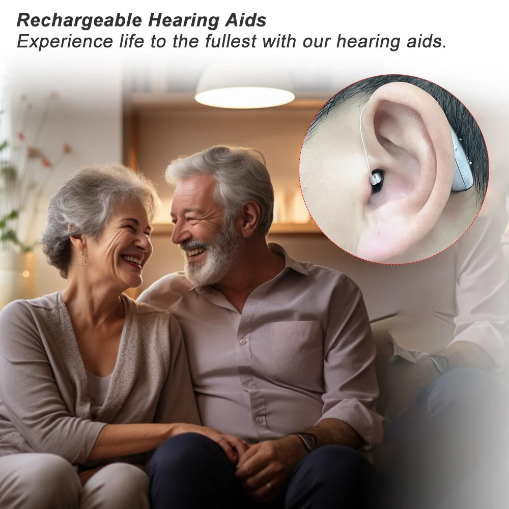 Rechargeable Bluetooth Hearing Aids for Seniors with App Control & 4 Sound Modes