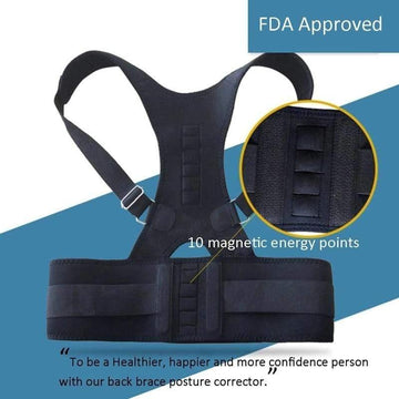 Adjustable Magnetic Therapy Posture Corrector UK and Back Support Brace Belt for Men and Women (S-XXL)